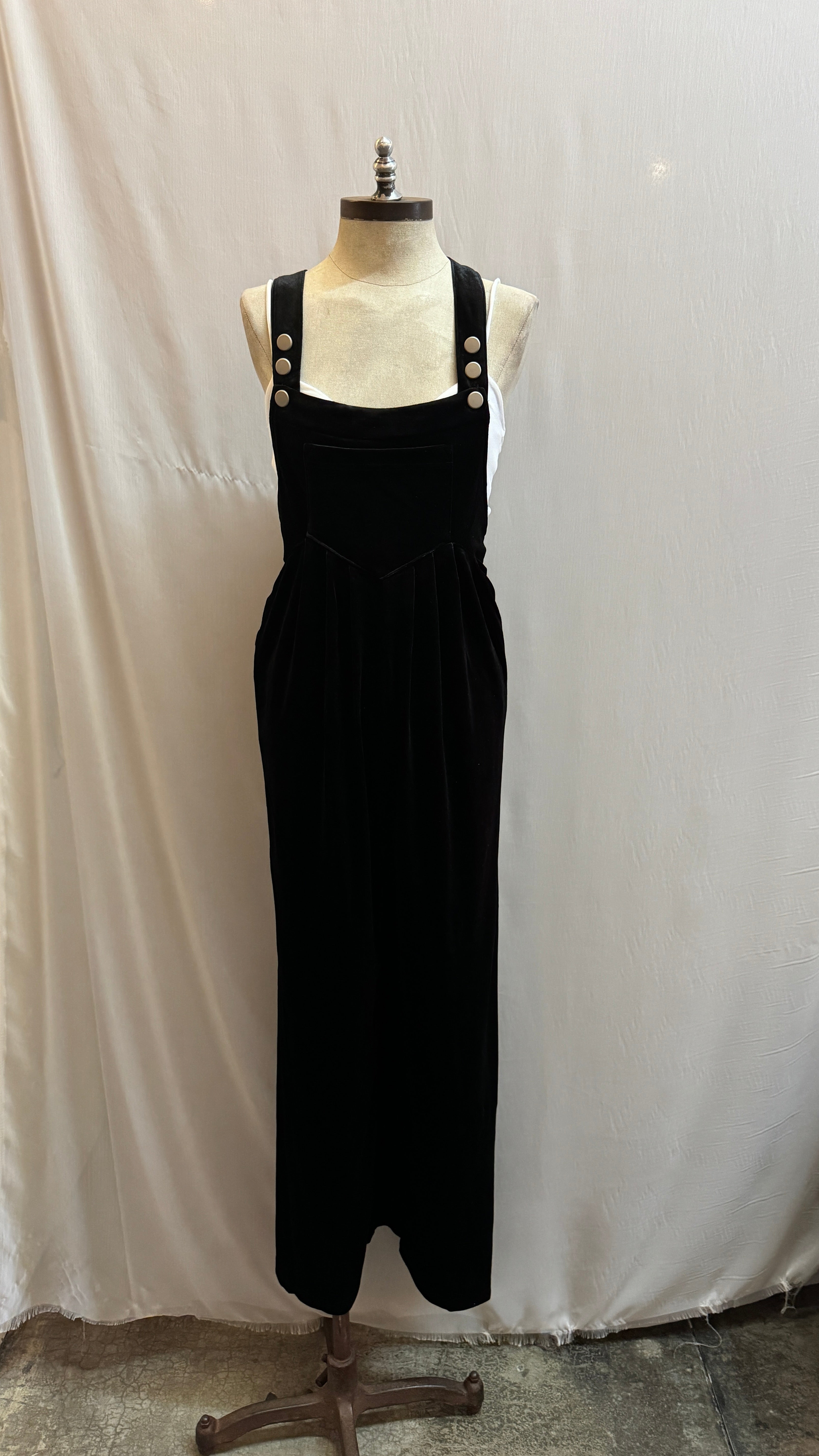 Black velvet overalls online