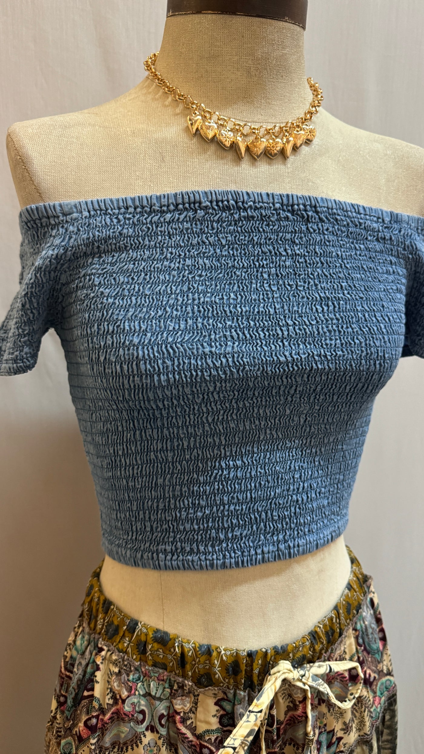 Denim crunch top