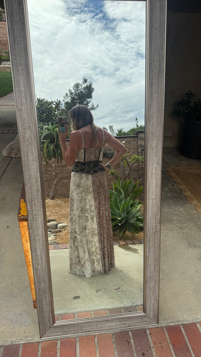 Leopard and lace maxi