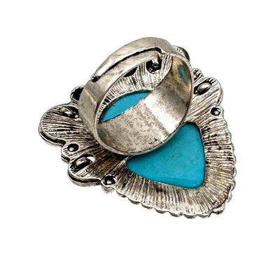 Large Turquoise Teardrop Stone Western Ring