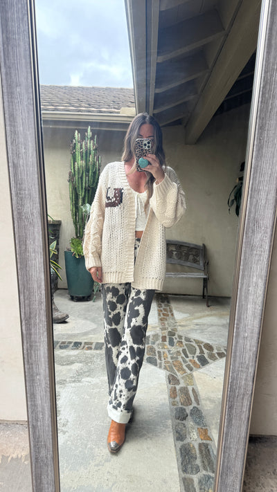 Horse'in around cardi