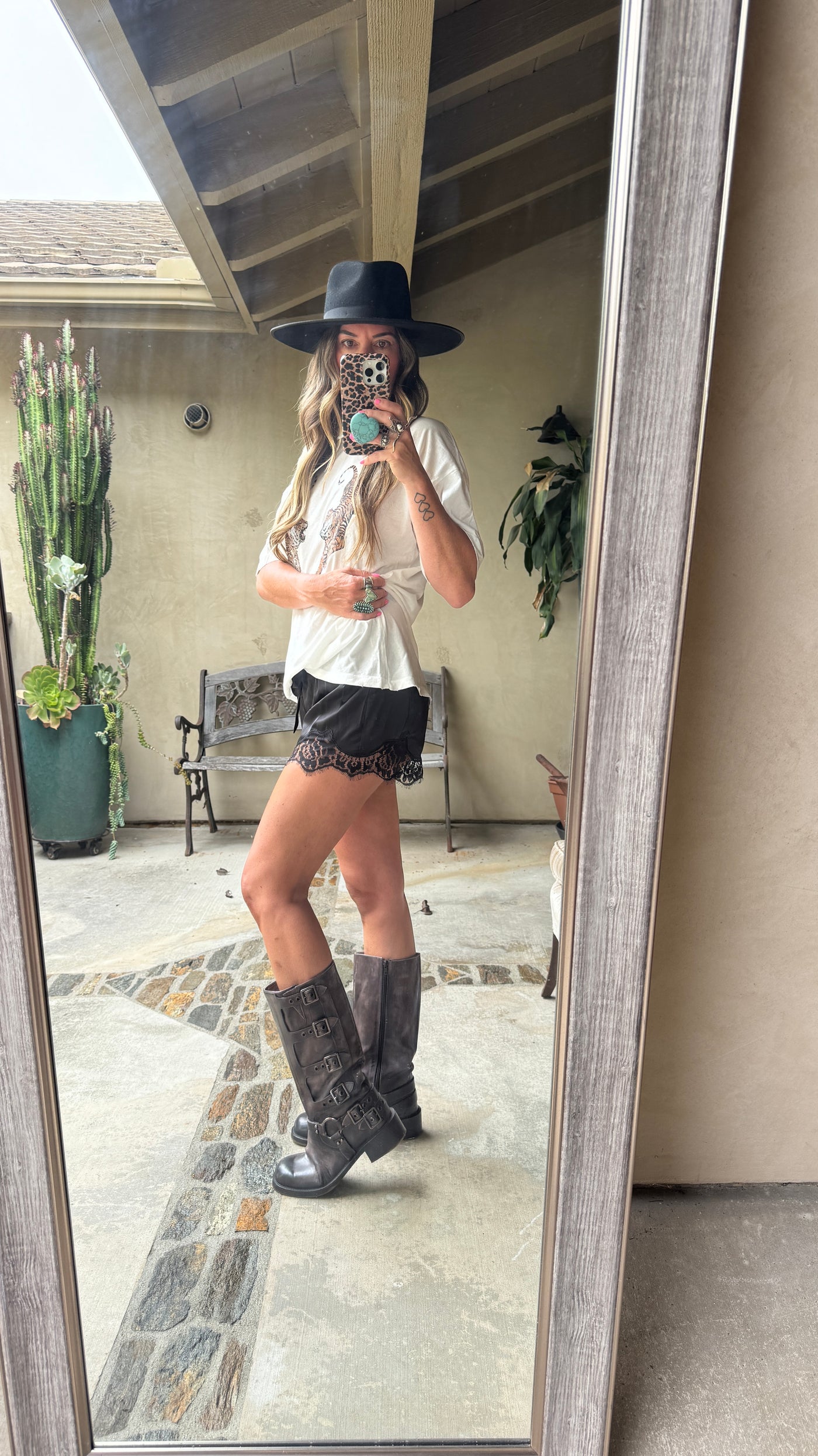 Black satin short