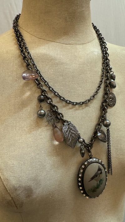 Charm locket necklace