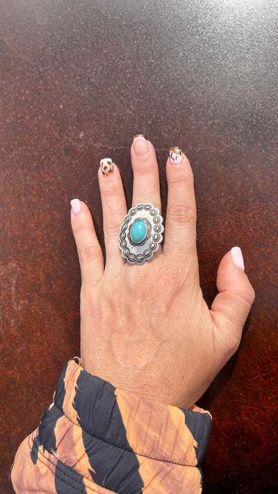 Turquoise adjustable rings
