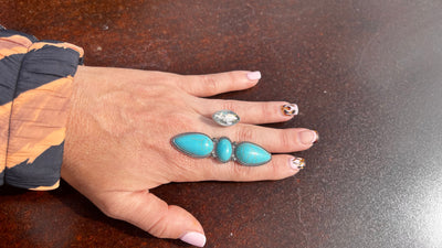 Turquoise adjustable rings