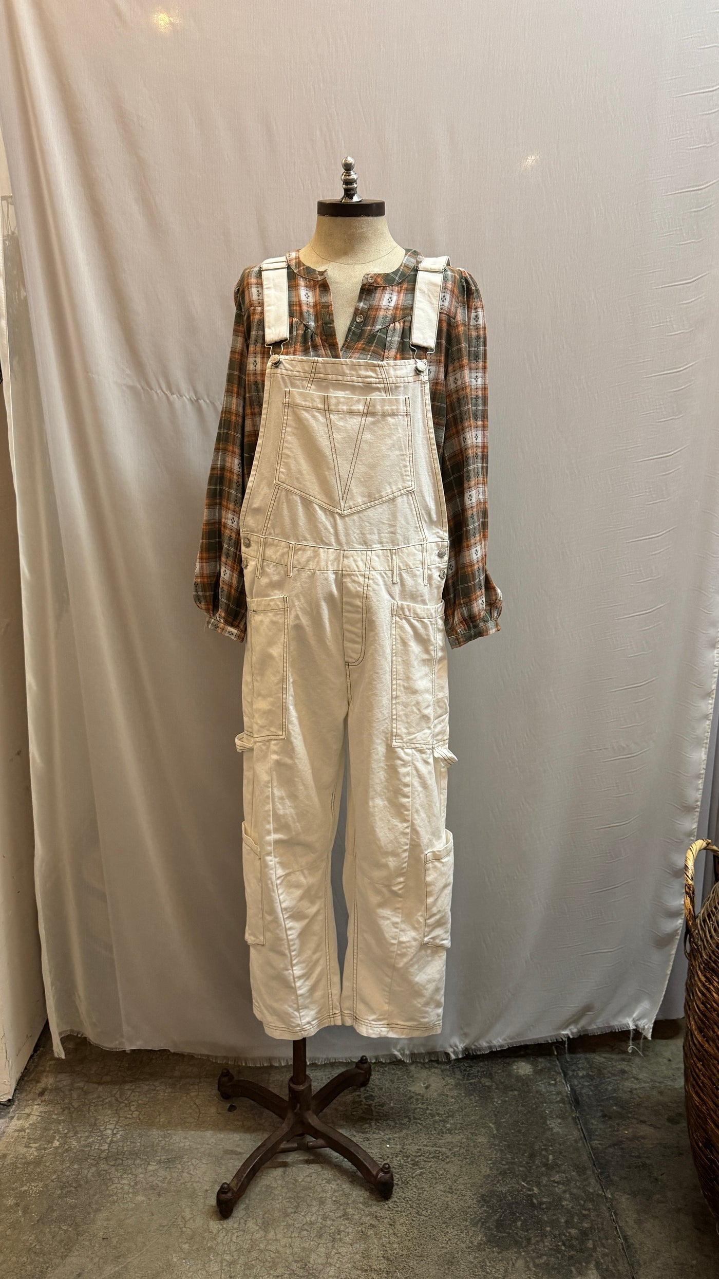 Winter white overalls