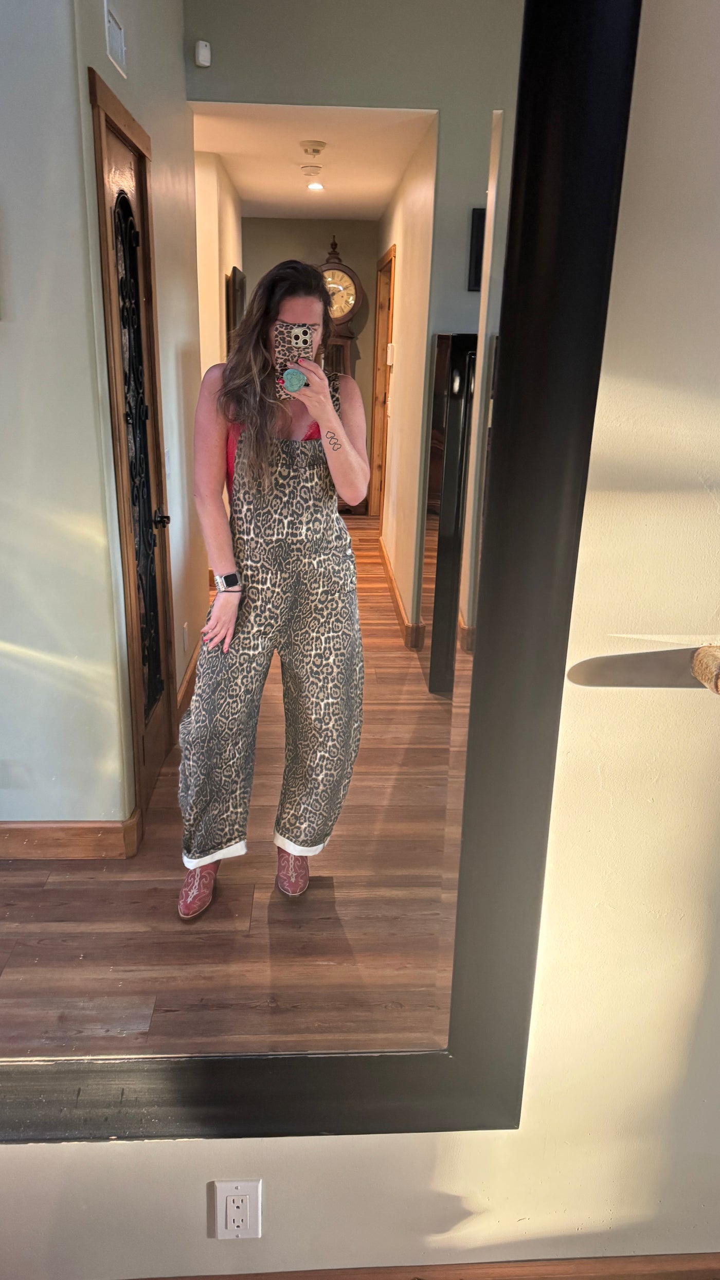 Leopard barrel overalls