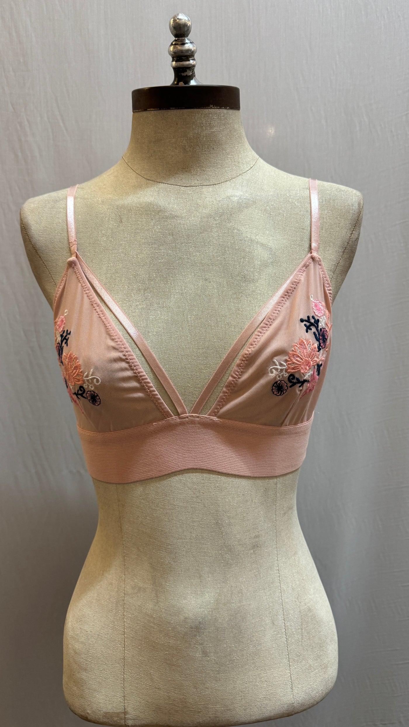 Blush embroidered bra