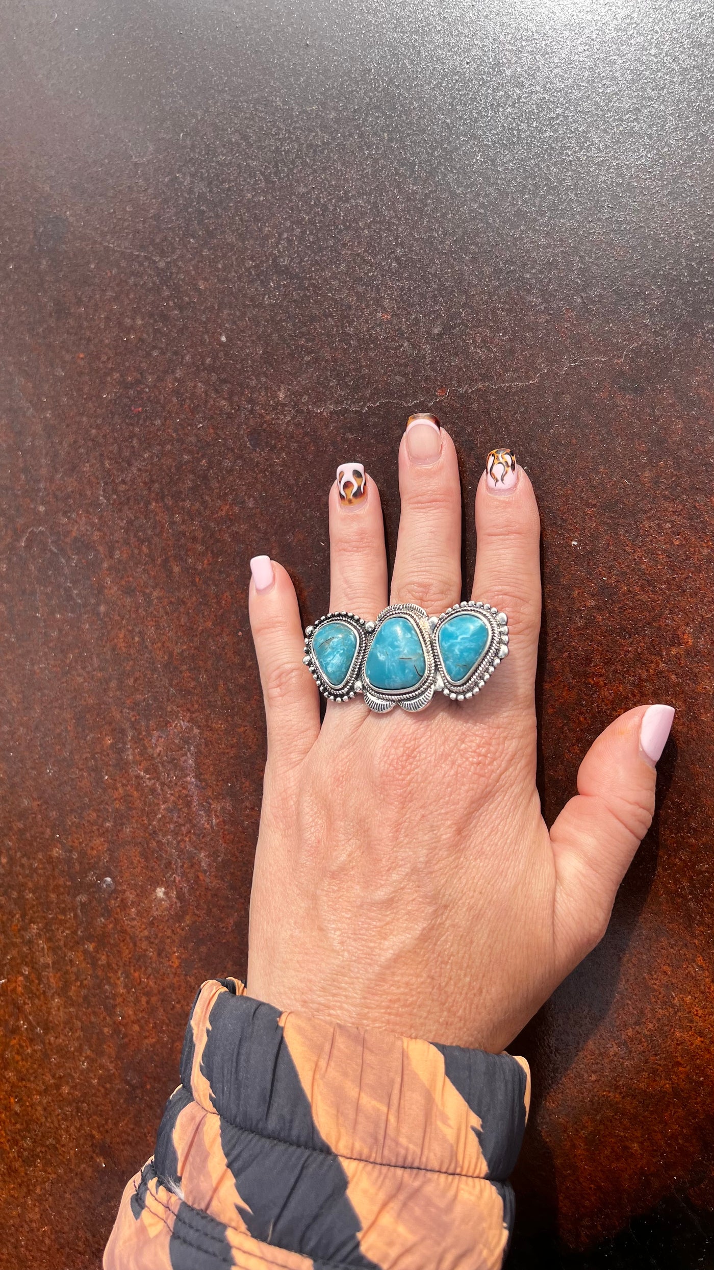 Turquoise adjustable rings