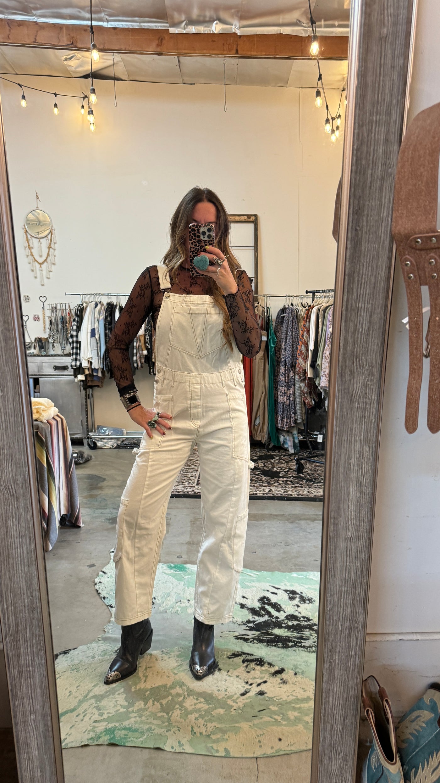 Winter white overalls