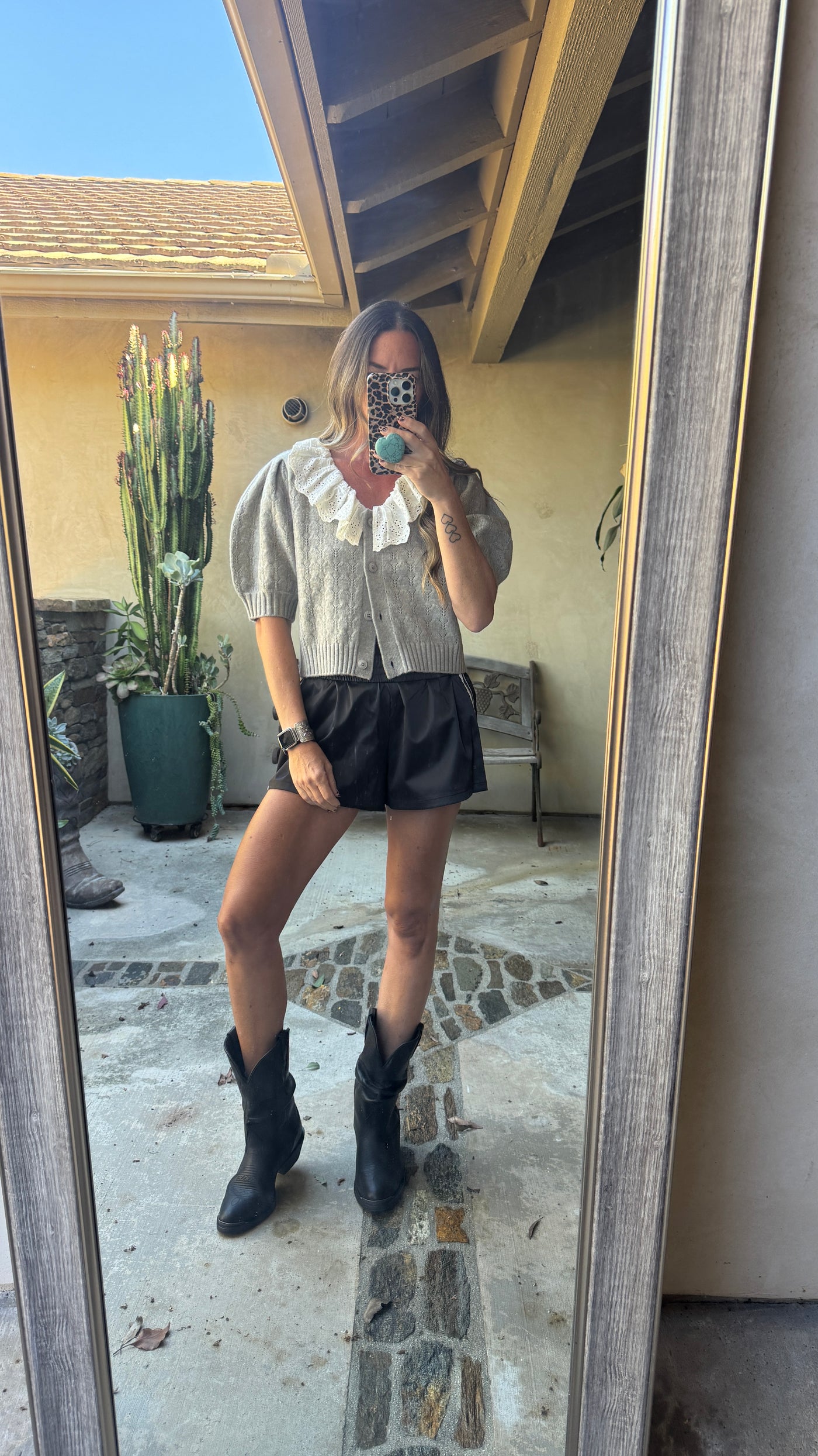 Black satin short