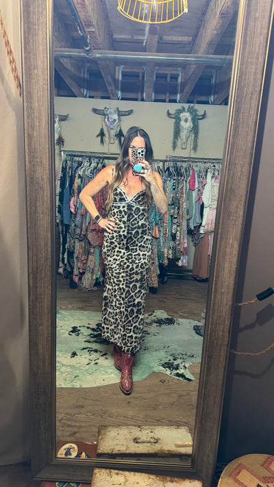 Mesh leopard dress