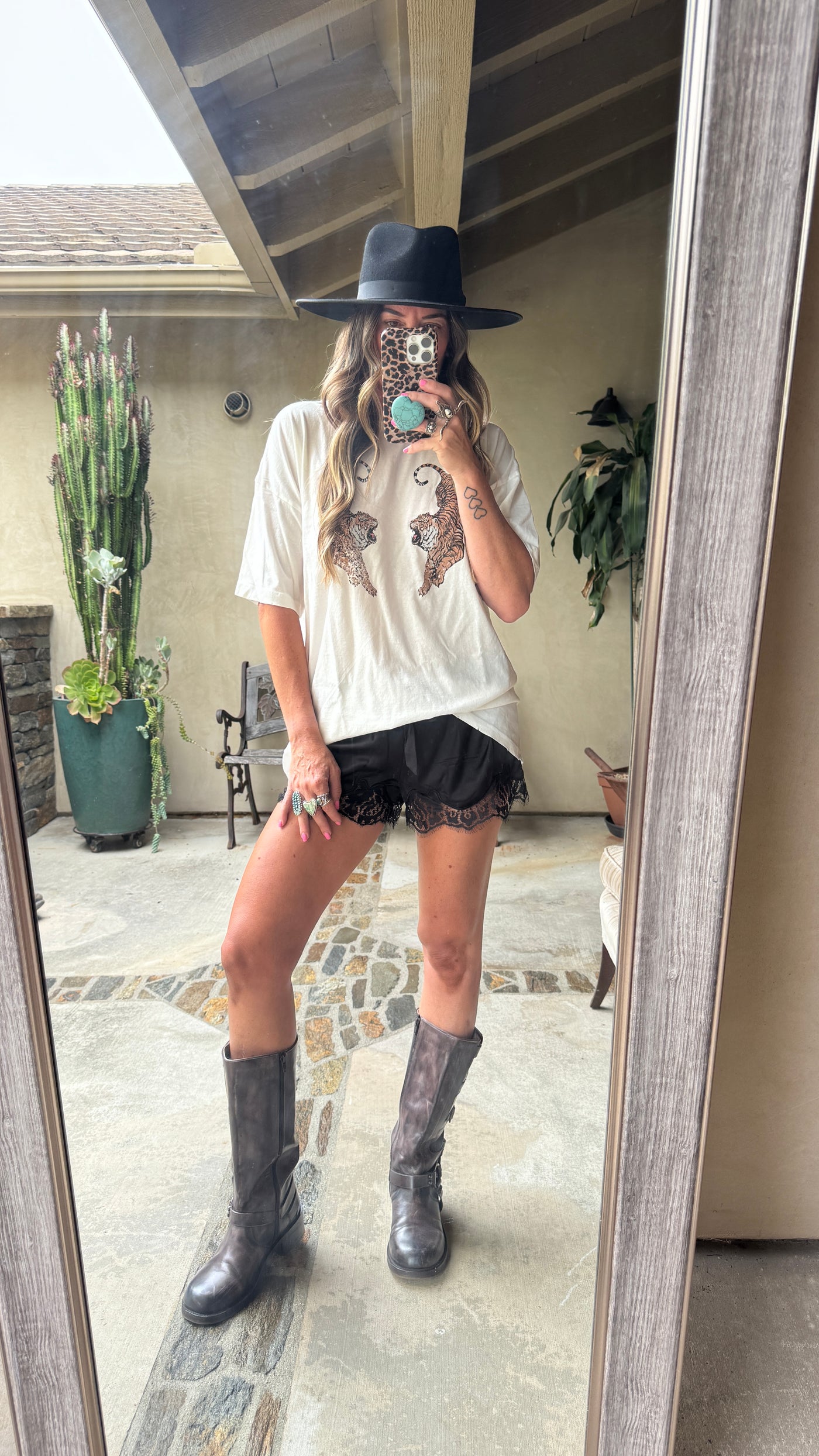 Black satin short