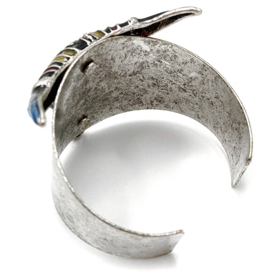 Black Gold Rhinestone Longhorn Steer Western Wide Cuff