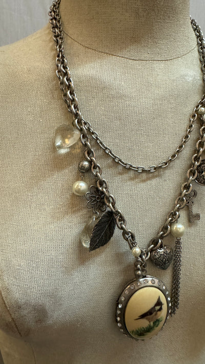 Charm locket necklace