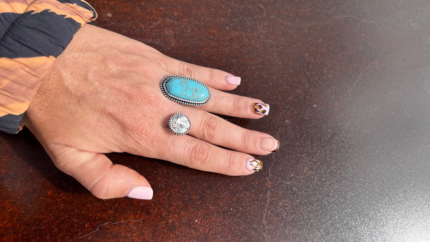 Turquoise adjustable rings