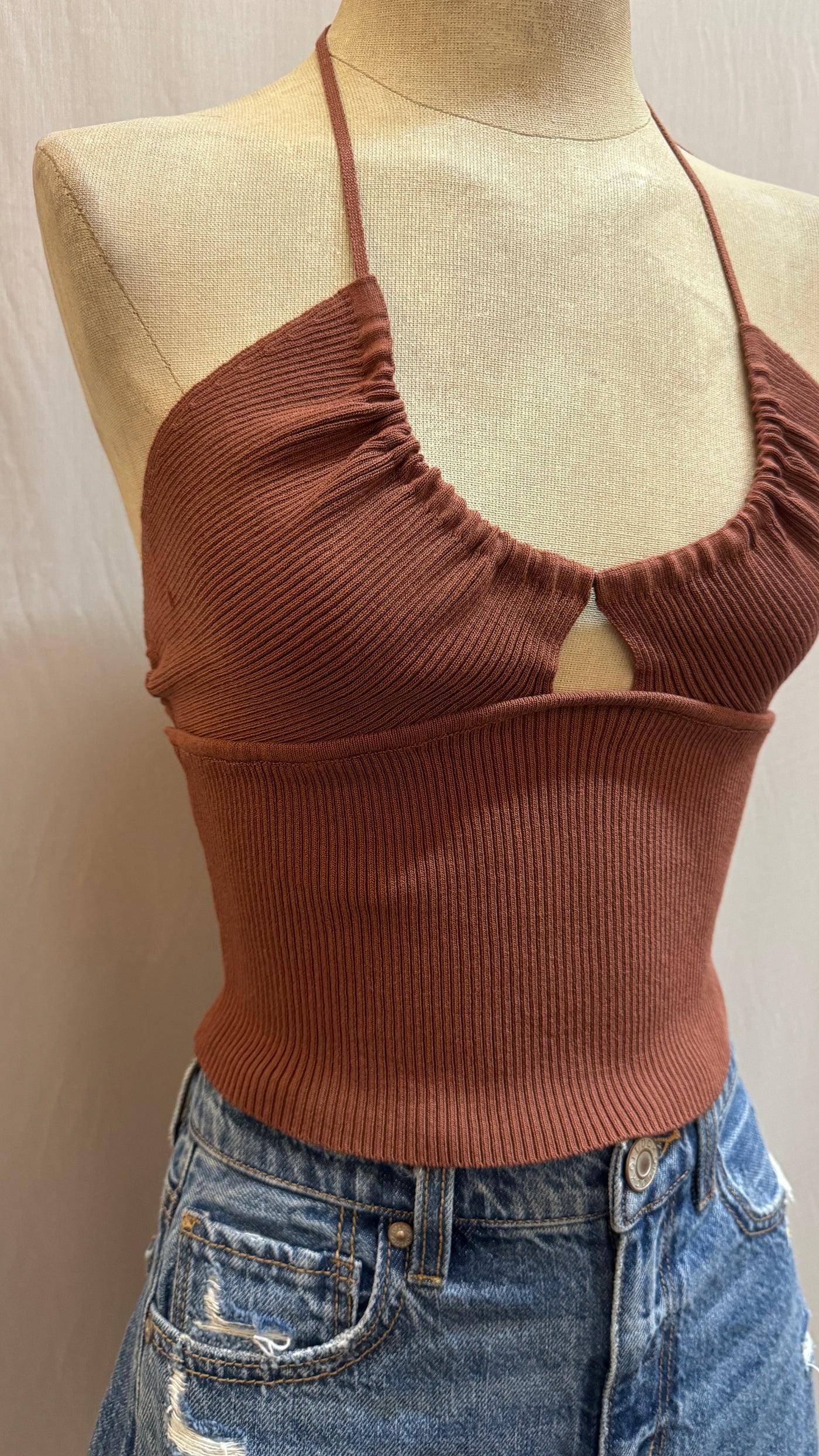 Chocolate knit top