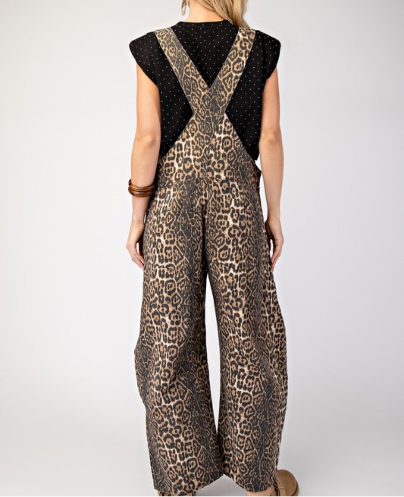 Leopard barrel overalls