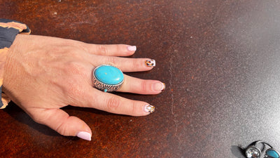 Turquoise adjustable rings