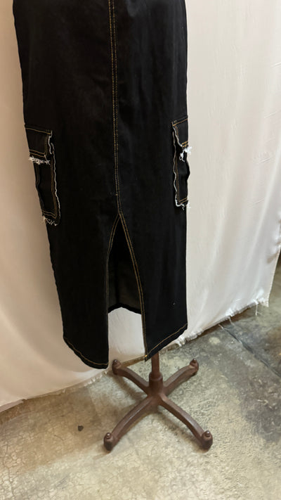 Nora black denim skirt