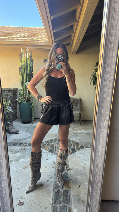 Black satin short