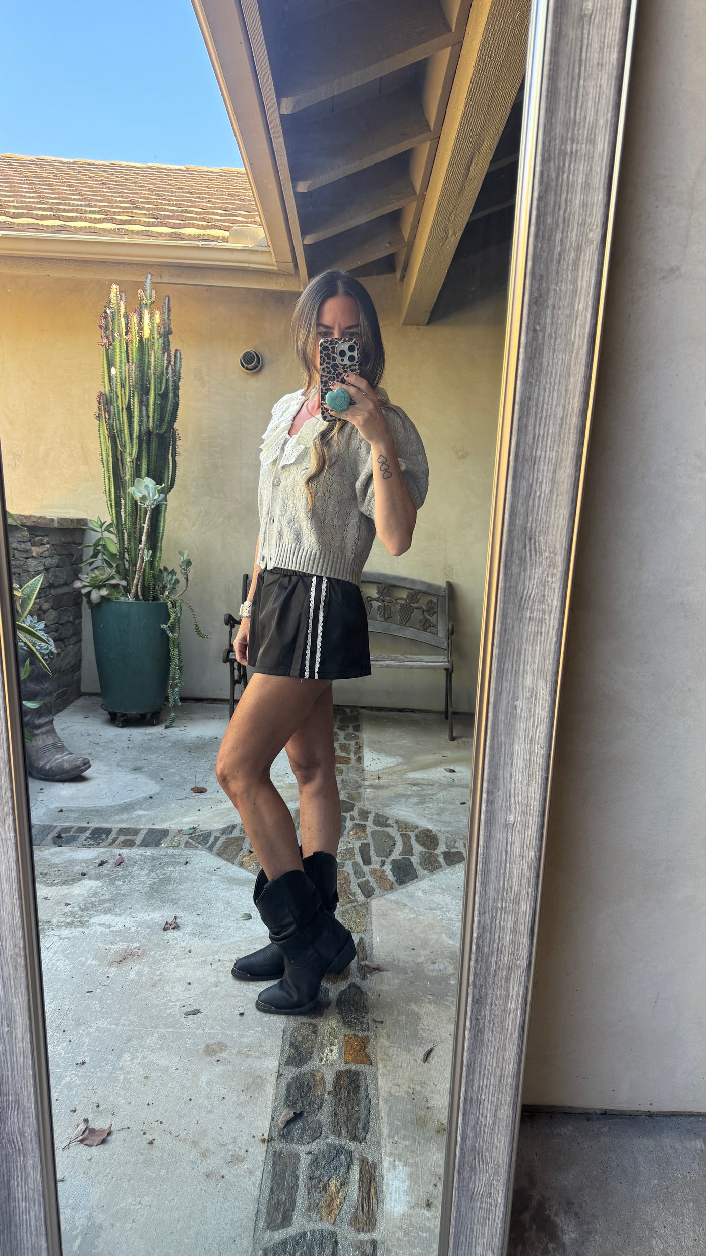 Black satin short