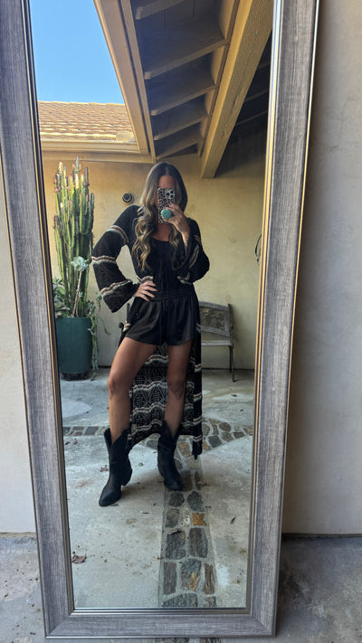 Black satin short