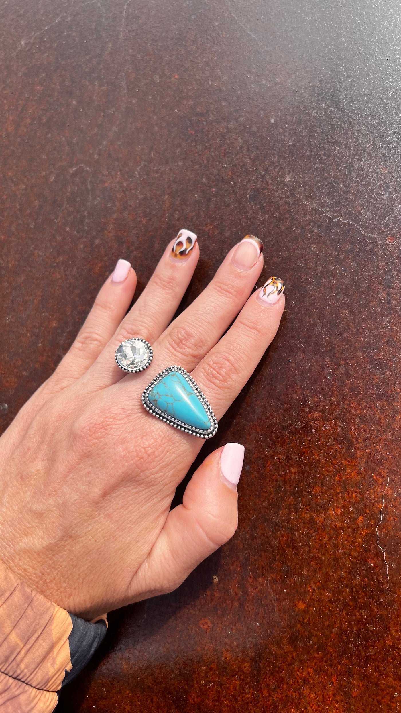 Turquoise adjustable rings