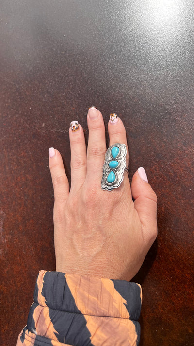 Turquoise adjustable rings
