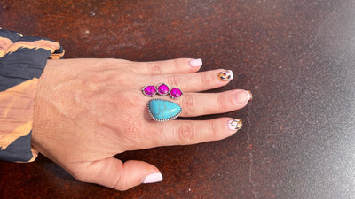 Turquoise adjustable rings