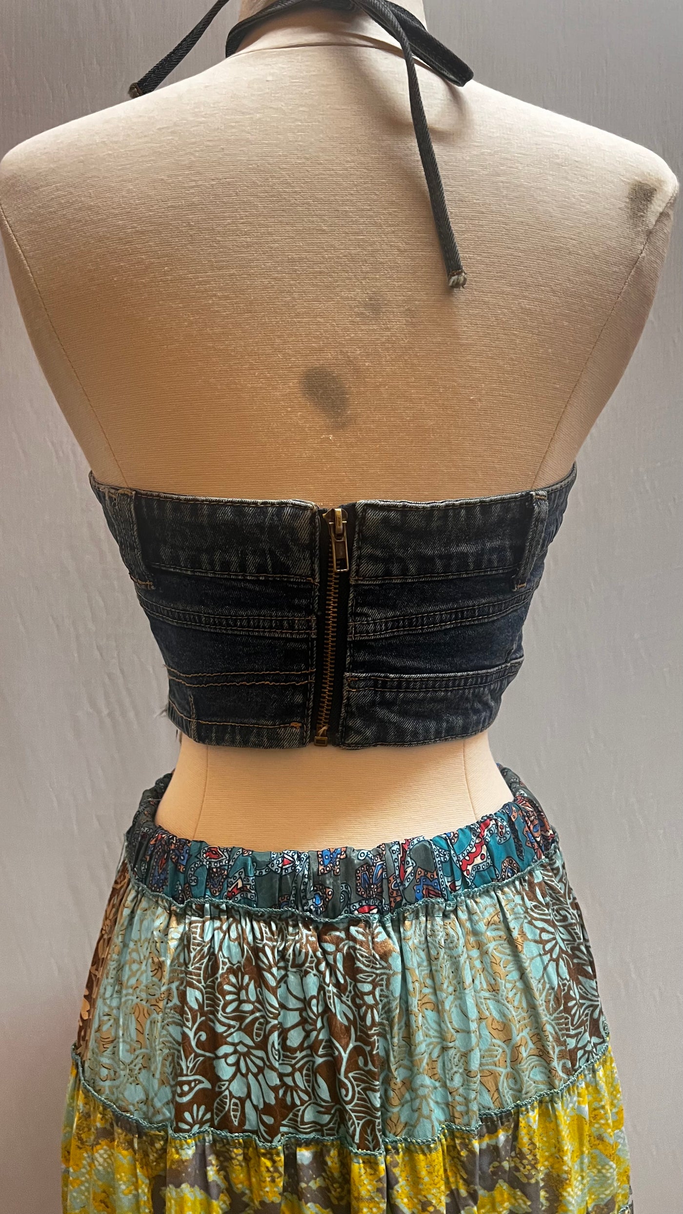 Denim halter top