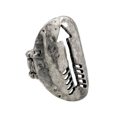 Arrow Cutout Metal Stretch Ring: Silver
