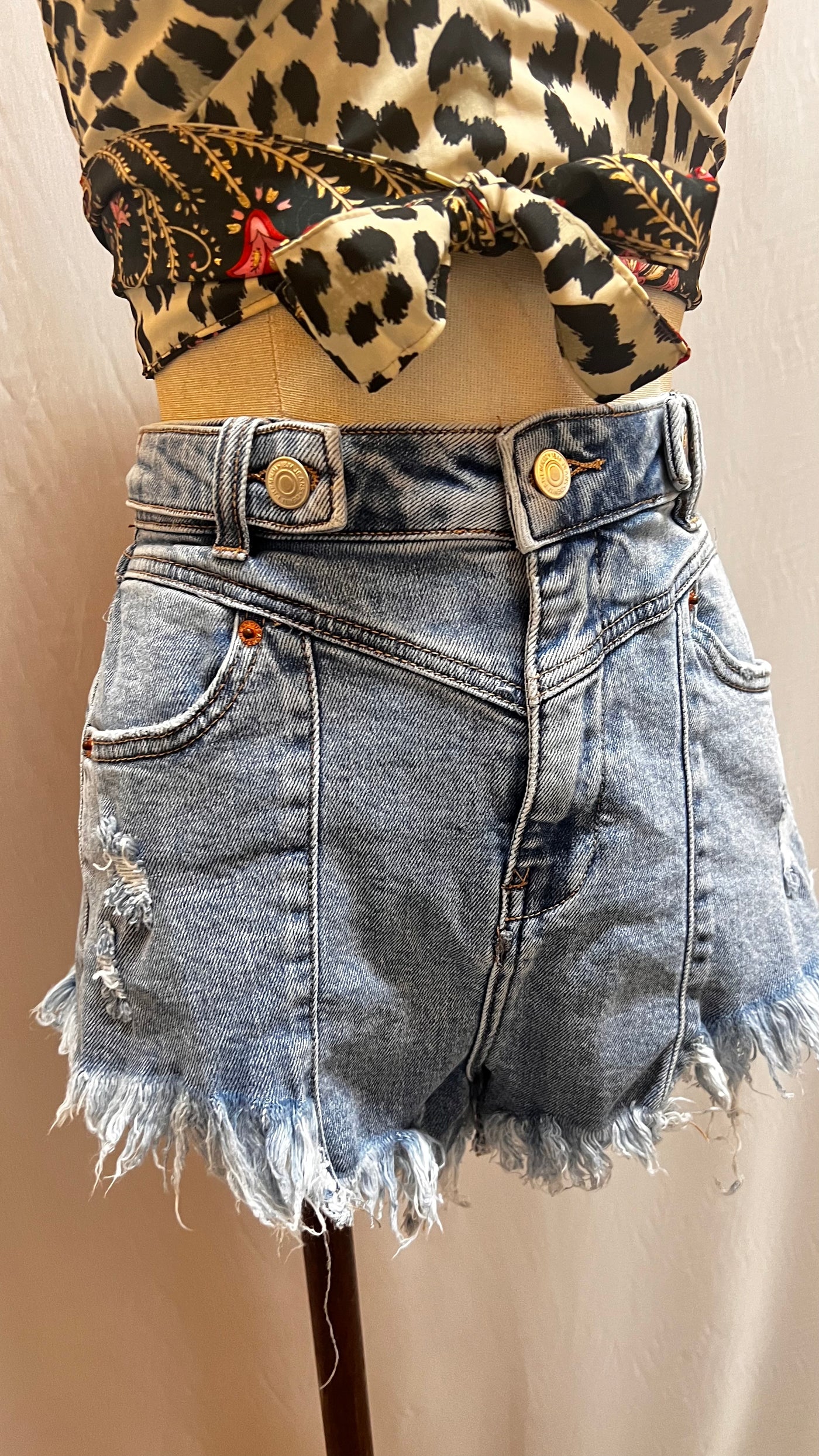 Vintage inspired denim shorts